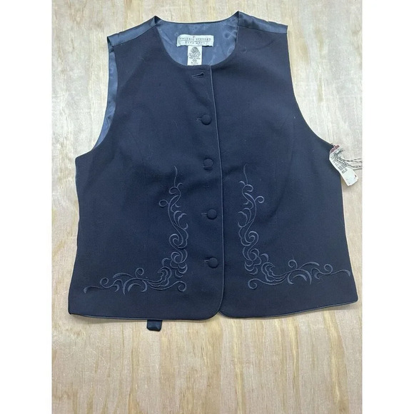 Valerie Steven’s Pure Wool Vest Size 4 New Dark Blue Vintage - Picture 1 of 6